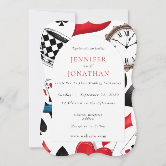 Wonderland Whimsy Faire-part de mariage (Devant)
