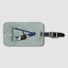 Wonderland White Rabbit Letter A Bagagelabel