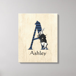Wonderland White Rabbit Letter A Canvas Afdruk