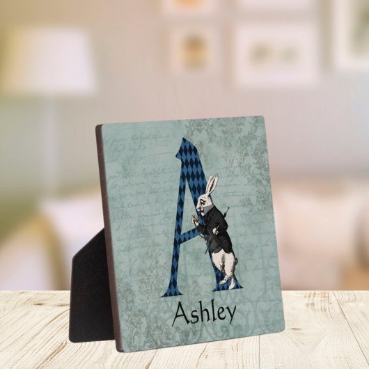 Wonderland White Rabbit Letter A Fotoplaat