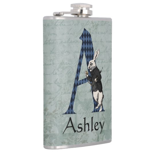 Wonderland White Rabbit Letter A Heupfles (Rechts)