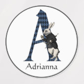 Wonderland White Rabbit Letter A Labels (Design 2)