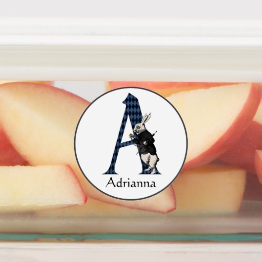 Wonderland White Rabbit Letter A Labels (Aangebracht)
