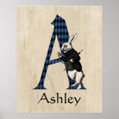 Wonderland White Rabbit Letter A Poster (Voorkant)