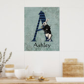 Wonderland White Rabbit Letter A Poster (Keuken)