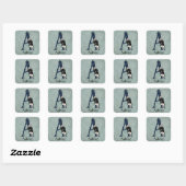 Wonderland White Rabbit Letter A Vierkante Sticker (Vel)