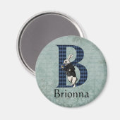 Wonderland White Rabbit Letter B Magnet Magneet (Voorkant / Achterkant)