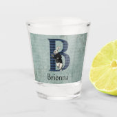 Wonderland White Rabbit Letter B Shot Glass Shot Glas (Voorkant)