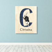 Wonderland White Rabbit Letter C Canvas Print (Insitu (Houten vloer))