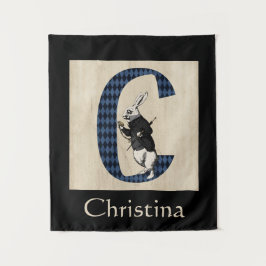 Wonderland White Rabbit Letter C Wandkleed
