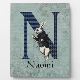 Wonderland White Rabbit Letter N Fotoplaat