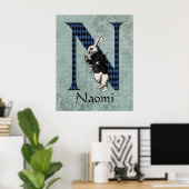 Wonderland White Rabbit Letter N Poster (Thuiskantoor)