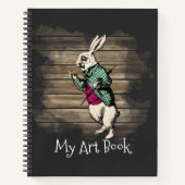 Wonderland White Rabbit Mint Art Journal (Devant)