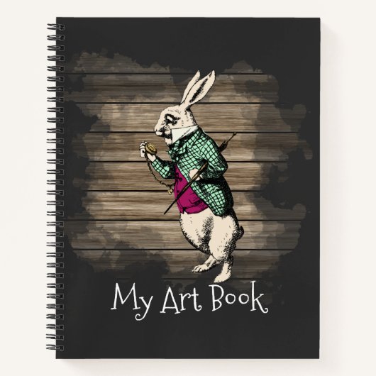 Wonderland White Rabbit Mint Art Journal Notitieboek (Voorkant)