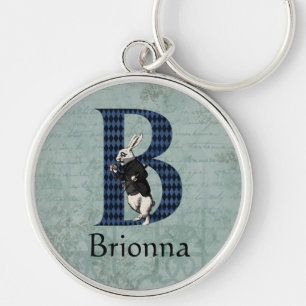 Wonderland Witte Konijn Letter B Sleutelhanger