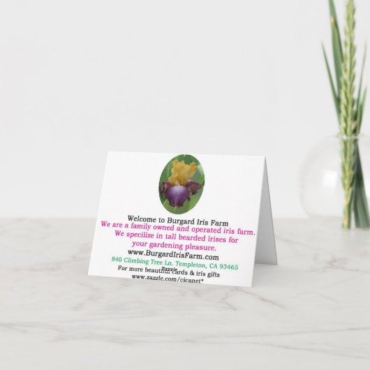 "WONDERS NEVER CEASE" Blank Iris Note Kaart (Achterkant)