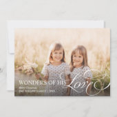 Wonders of His Love Christian Christmas 3 Photo  Feestdagenkaart (Voorkant)