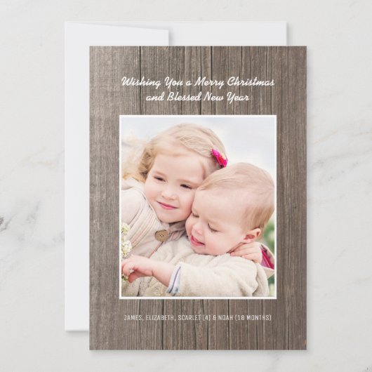 Wonders van zijn Love Rustic Wood kerstfoto Feestdagenkaart (Achterkant)