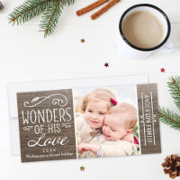 Wonders van zijn Love Rustic Wood kerstfoto