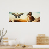 Wondervrouw op zonsondergang poster (Keuken)