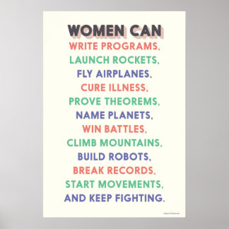 Wondervrouwen "Vrouwen kunnen..." Litany Poster