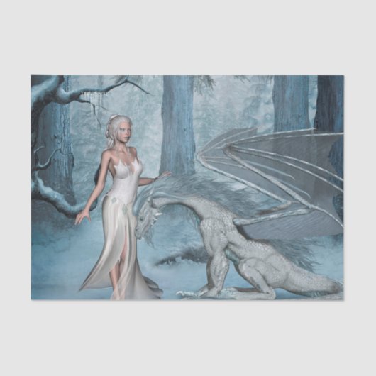 Wondevolle fee met draak tissuepapier (Voorkant)