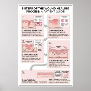 Wondgenezing: 5 Stadia van Huidherstel Poster