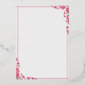 WONEderful rose Floral 1er anniversaire Invitation (Verso)