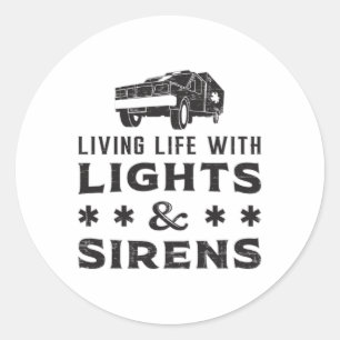 Wonen met Lichten Paramedische Ambulance EMS Grapp Ronde Sticker