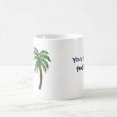 Wonen op het strand Time Palm Tree Custom Text Mok (Center)