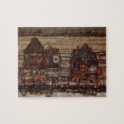 Woningen met wasgoed (Seeburg II) van Egon Schiele Legpuzzel (Horizontaal)