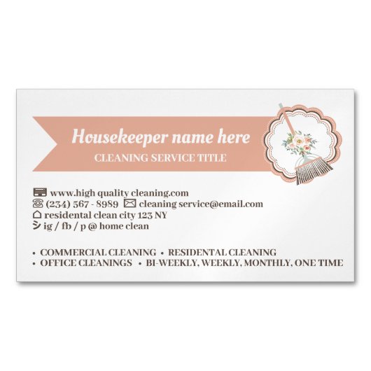 WONINGSCHOONMAAK Huishoudprofessional Magnetisch Visitekaartje (Voorkant)