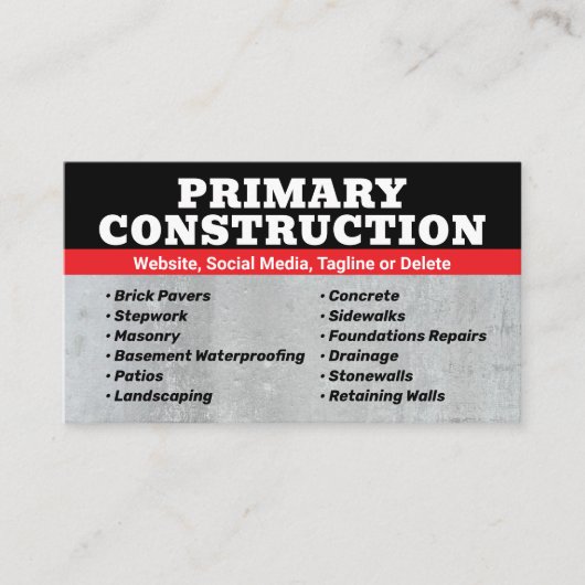 woningverbetering in de bouw visitekaartje (Voorkant)