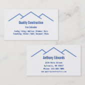 Woningverbouwing / constructie visitekaartje (Voorkant / Achterkant)