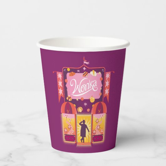 Wonka Snoep Store Graphic Papieren Bekers (Achterkant)