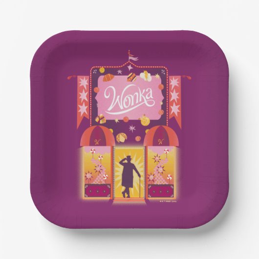 Wonka Snoep Store Graphic Papieren Bordje (Voorkant)