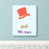 Wonka Top Hat & Bow Stropdas Canvas Afdruk (Insitu (Houten vloer))