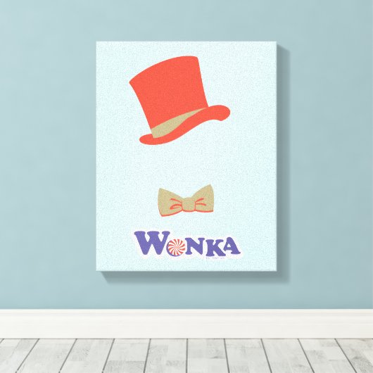 Wonka Top Hat & Bow Stropdas Canvas Afdruk (Insitu (Houten vloer))