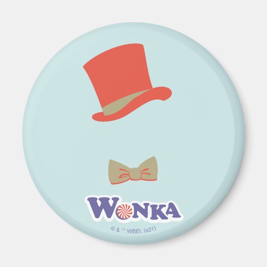 Wonka Top Hat & Bow Stropdas Magneet (Voorkant)