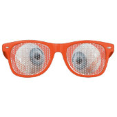 "Wonky Eyeballs" Oranje Halloween Retro Zonnebril (Voorkant)
