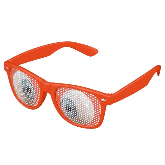 "Wonky Eyeballs" Oranje Halloween Retro Zonnebril (Gekanteld)