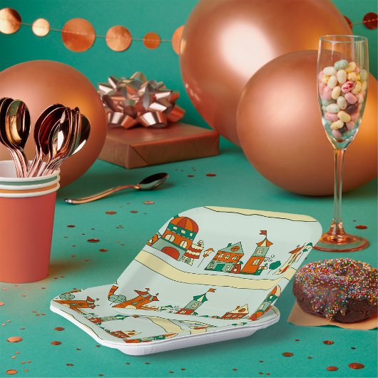 Wonky Houses Papieren Bordje