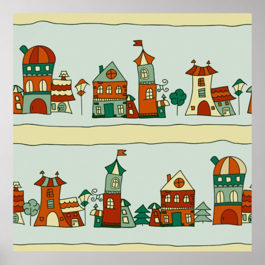 Wonky Houses Poster (Voorkant)