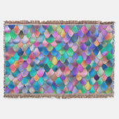 Wonky Rainbow Glitter Metal Mermaid Scales Deken (Voorkant)