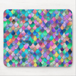 Wonky Rainbow Glitter Metal Mermaid Scales Muismat