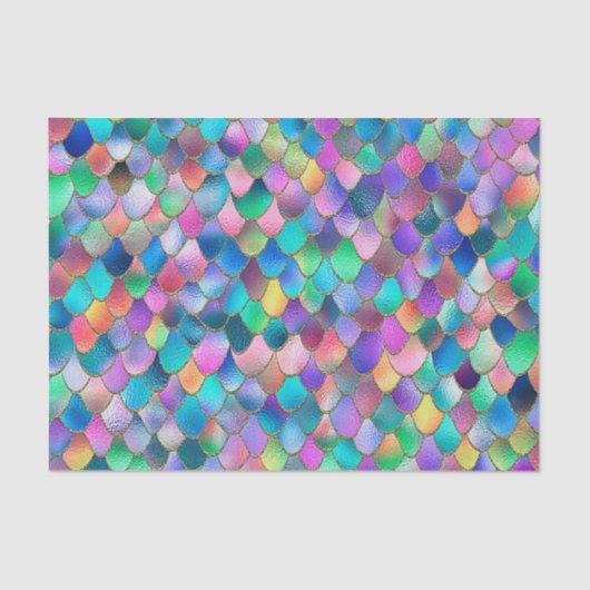 Wonky Rainbow Glitter Metal Mermaid Scales Tissuepapier (Voorkant)