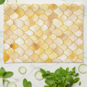 Wonky Waterverf Gold Glitter Metal Mermaid Scales Theedoek (Gevouwen)