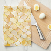 Wonky Waterverf Gold Glitter Metal Mermaid Scales Theedoek (Quarter Fold)