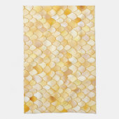 Wonky Waterverf Gold Glitter Metal Mermaid Scales Theedoek (Verticaal)