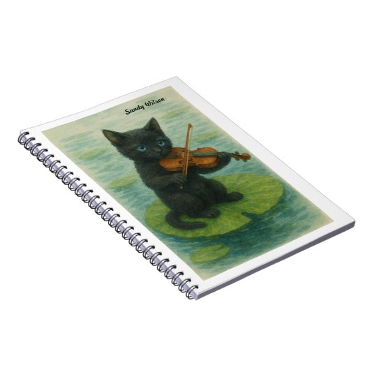 Wonky Zoo Black Kitty Spiral Photo Notebook Notitieboek (Rechterzijde)